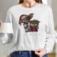 Friends Christmas Baby Yoda And Baby Gizmo Santa Women Long Sleeve Tshirt