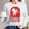 Krampus Christmas Believe In Him Occult Scary Folklore Women Long Sleeve Tshirt