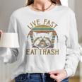 Live Fast Eat Trash Racoon Retro Vintage Trash Pandas Women Long Sleeve Tshirt