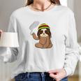 Marijuana Sloth Weed Smoker Jamaican Funny 420 Gifts Women Long Sleeve Tshirt