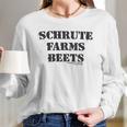 The Office Schrute Farm Beets Gray Women Long Sleeve Tshirt