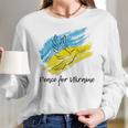 Peace For Ukraine Dove Ukraine Flag Lover Support Ukraine Men Women T-Shirt Graphic Print Casual Unisex Tee Women Long Sleeve Tshirt