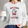 Peppurrmint Meowcha Funny Christmas Cat Peppermint Mocha Coffee Women Long Sleeve Tshirt