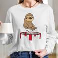 Smileteesanim Funny Sloth On Trampoline Women Long Sleeve Tshirt