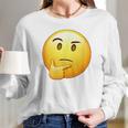 Thinking Emoji Funny Sarcastic Smiley Emoji Women Long Sleeve Tshirt