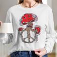 Trippy Magic Mushrooms Peace Sign 70S Women Long Sleeve Tshirt