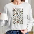 Vintage Mushrooms Chart Illustration Shroom Morel Hunter Women Long Sleeve Tshirt