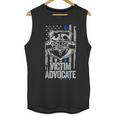 American Flag Blue Thin Line Apparel Advocate Police Men Tank Top