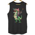 Machine Gun Trump On Rex Dinosaur With American Flag Graphic Design Printed Casual Daily Basic Men Tank Top