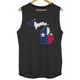 Michigan State Map Texas Flag Men Tank Top