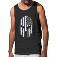 Blue Line American Flag Spartan Head Men Tank Top