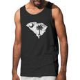 Distressed White South Carolina State Flag Outline Men Tank Top