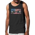 Steam Locomotive Train American Flag Men Tank Top