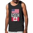 Useh American Pride Us Flag Canadian Flag Gift Canada Men Tank Top