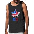 Useh Leaf Canadian American Flag Canada Usa Patriotic Men Tank Top