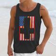 Burned Upside & Down Cross American Flag Satanism Men Tank Top