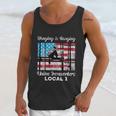 Hanging And Banging Union Ironworkers Us Flag Labor Day Gift Graphic Design Printed Casual Daily Basic Men Tank Top