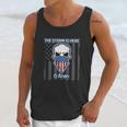 Q Anon Usa Flag Skull The Storm Is Here Men Tank Top