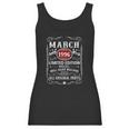 25Th Birthday Decoration March 1996 Men Women 25 Years Old Women Tank Top