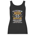 Womens 55 Years Old Birthday Vintage October 1966 Limited Edition V-Neck Women Tank Top