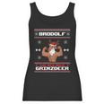 Brodolf The Red Nose Gainzdeer Gym Ugly Christmas Sweater Women Tank Top