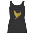 Chicken Ladies Glitter Print Chicken White Tee Top Women Tank Top