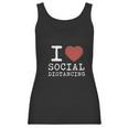 I Love Social Distancing Women Heart Funny Women Tank Top