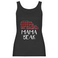 Red Plaid Mama Bear Two Cubs Matching Buffalo Pajama Xmas Women Tank Top