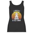 Retro Llamastay 6 Feet Away Llama Social Distancing Women Tank Top