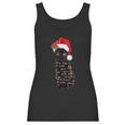 Santa Black Cat Tangled Up In Lights Christmas Santa Women Tank Top