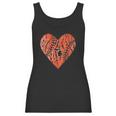 Womens Vintage Detroit Baseball Heart With Tiger Stripes Women Tank Top