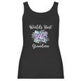 Worlds Best Grandma Gifts Purple Aqua Flower Women Tank Top