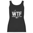 Wtf Where Is The Fish Fisherman Boater Graphic Novelty Sarcastic Funny Women Tank Top