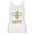 Bee Happy Funny Vintage Graphic Honey Bumblebee Women Tank Top