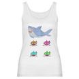 Cute Daddy Shark And Sons Best Christmas Gifts For Dad Women Tank Top