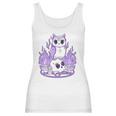 Womens Kawaii Pastel Goth I Cute Creepy Witchy Owl And Skull Women Tank Top