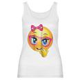 Smiling Girl Bling Face With Pink Glasses Women Emojis Women Tank Top