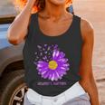 Daisy Butterfly Purple Ribbon Alzheimer Awareness Women Tank Top