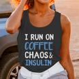 I Run On Coffee Chaos And Insulin Funny Diabetic Diabetes Meaningful Gift Women Tank Top