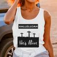 Hallelujah Hes Alive Christian Graphic Easter Women Tank Top