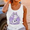 Womens Kawaii Pastel Goth I Cute Creepy Witchy Owl And Skull Women Tank Top