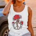 Trippy Magic Mushrooms Peace Sign 70S Women Tank Top