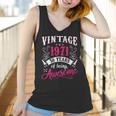 50Th Birthday Gift Vintage 1971 50 Years Of Being Awesome Women Tank Top