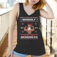 Brodolf The Red Nose Gainzdeer Gym Ugly Christmas Sweater Women Tank Top