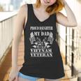 Distressed Proud Daughter Dad Vietnam Veteran Military Gift Graphic Design Printed Casual Daily Basic Women Tank Top