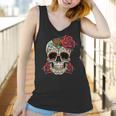 Floral Sugar Skull Day Of Dead Dia De Los Muertos Women Women Tank Top