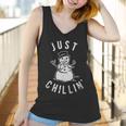 Just Chillin Snowman Cute Funny Christmas Winter Women Tank Top