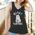 Merry Fluffmas Funny Christmas Cat Women Tank Top