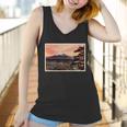 Vintage Japanese Mt Fuji Pagoda And Cherry Blossoms Women Tank Top