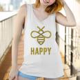 Bee Happy Funny Vintage Graphic Honey Bumblebee Women Tank Top